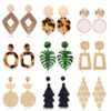 Hifot Bohème Boucles d'Oreilles Femme - Carré Clips Non Percés - Gros Pompons Longs | Accessoire Femme Anniversaire