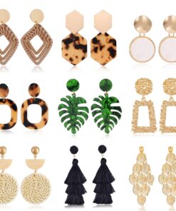 Hifot Bohème Boucles d'Oreilles Femme - Carré Clips Non Percés - Gros Pompons Longs | Accessoire Femme Anniversaire