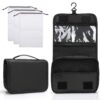 Zivacate Trousse de Toilette Étanche pour Homme et Femme - Noir pour Voyage, Affaires et Camping avec 3 Sacs à Cordon