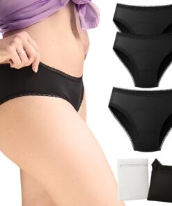Culottes Menstruelles Oeko-TEX 4 Couches Absorbantes Taille 40 - USA - Femmes & Adolescentes - Flux Abondant + Pochette