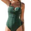 CUPSHE Maillot de bain une pièce pour femme - Bretelles réglables, Bonnets moulés, Confort optimal