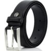 Lindenmann ceinture homme de cuir de vachette, robuste et ajustable, classique et confortable, taille XXL, noir