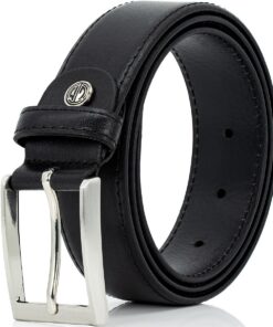 Lindenmann ceinture homme de cuir de vachette, robuste et ajustable, classique et confortable, taille XXL, noir