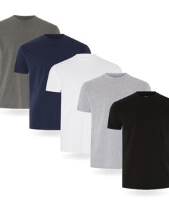 FM London T-Shirts pour Hommes Qualité Supérieure OEKO-TEX Lot de 3/5 pc Design Légèrement Ajusté Hommes Basique
