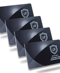 Viitech Lot de 4 cartes anti-vol RFID/NFC ultra fines pour cartes de crédit - Protection maximale - Travailleurs nomades