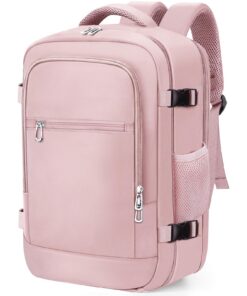 BAHIWOM Bagage Cabine pour Ryanair, Rose - Homme et Femme, Ordinateur Portable 14 Pouces avec Sangle de Fixation et Baga