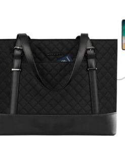 KROSER Sac Cabas Femme pour Ordinateur Portable 15,6 pouces - Grand Sac à Main Tolie pour Travail et Voyage, Sac de Cour