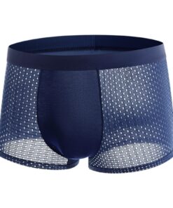 Boxer respirant pour homme avec trous en maille - Sous-vêtements confortables - Rétro - Taille élastique
