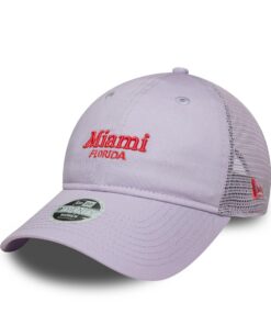 New Era 9TWENTY Miami Florida Casquette trucker pour femme tendre violet, violet, taille unique