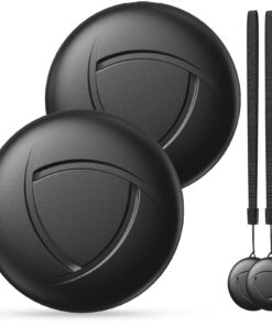 Traceur Bluetooth Noir 2 Pièces - GPS Localisateur Compatible Apple Localiser (iOS 1|5+), Trouve ton Téléphone et Clés,