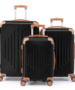 LEADZM Set de 3 Valises de Voyage pour Voyageurs Entraînés, Valise Grande Taille et Valise Cabine, ABS avec Coins Renfor