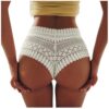 Taille Haute Plus Taille Féminine Culotte en Dentelle Generisch Culottes Femmes Caleçon Boutonnière Slips sans Couture B