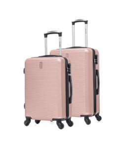 VALISE CABINE CELIMS + VALISE MOYENNE TAILLE 55CM + 65CM|RIGIDE ET LÉGÈRE ABS CADENAS INTÉGRÉ ROSE GOLD