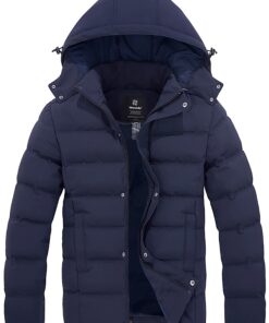 Veste en Coton Classique Wantdo Homme Hiver Manteau à Capuche Doublure Sherpa Militaire