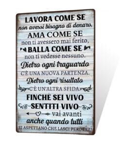 Plaque murale Putuo en métal avec citation positive pour motivation et décoration vintage – Idéale pour maison et bureau