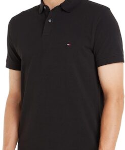 Tommy Hilfiger Polo Homme Manches Courtes En Coton Bio 100% Standard Fit Réglable Séduction Décontractée