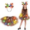 Hifot Deguisement Renne Fille Serre-tête Tutu Halloween Noël Costume
