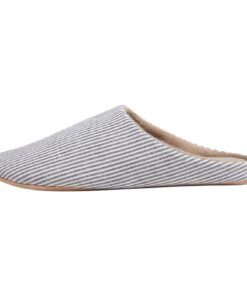 Claquettes pour Hommes Cuir confortable Hiver Semelle Feutre Mules Femmes Pantoufles Larges