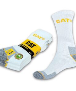 Caterpillar CAT® Real Work Socks Blancs Chaussettes de travail homme et femme Taille 35-50, 21 paires