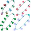 Hifot LED Collier Noel Femme Cadeaux Noel Décorations Party Adulte Flocons de Neige Lumineux