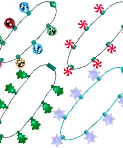 Hifot LED Collier Noel Femme Cadeaux Noel Décorations Party Adulte Flocons de Neige Lumineux