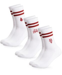 Occulto Chaussettes Sport Noël Femme & Homme - Lot de 3 (modèle Rudolph) | Échauffement rapide, Séchage rapide, Doublure