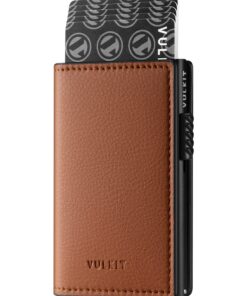VULKIT Porte-Cartes Pop Up avec Blocage RFID pour Hommes Affaires Élégant en Cuir Mince Peut Contenir 11 Cartes et Notes