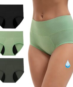 Culottes menstruelles INNERSY pour flux très abondant, taille haute, slip de règles en fibre de bambou, lot de 3, certif