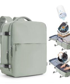 SZLX Sac Étanche à Dos Sous Vide avec Système de Vide, Sac de Voyage Compact Taille Cabine pour Homme/Femme, Rucksack Vo