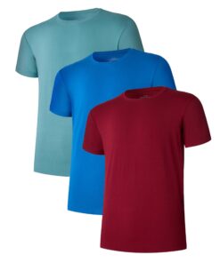 COLORFULLEAF Lot de 5 t-shirts en bambou extensibles pour homme avec col rond/col en V - Maillots de corps confortables