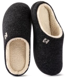RockDove Pantoufles en mousse à mémoire de forme avec doublure sherpa pour hommes - Confort maximal - Idéales pour le co