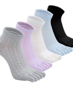 Chaussettes à doigts PUTUO Femme Respirantes Antibacteriennes OEKO-TEX EU 35-41, 5 paires Chaussettes de Sport en Coton