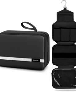 Maliton Grande Trousse de Toilette Pliable Imperméable pour Homme et Femmes Voyage Noir Maliton Sac de Voyage Pliable