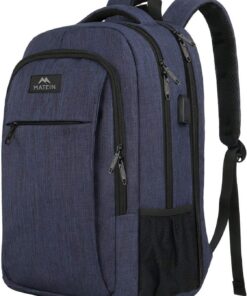 Sac à dos portatif MATEIN 17.3 Pouces Bleu Homme Fonctionnel Antivol Collège Voyage