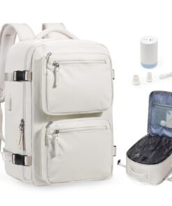 Bluterm Sac à Dos Sous Vide Avec Pompe Évodé Porte Gourde EasyJet Femme Homme 40x20x25 Cabine Compression 40L