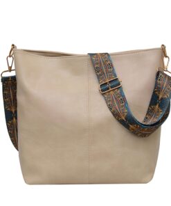 Sac Hobo Femme PU Cuir Réglable pour Travail Voyage Party avec Bandoulière Large et Main Grand