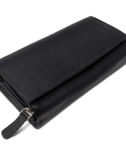 ROYALZ Portefeuille Femme Grande Capacité en Cuir Véritable Vintage XXL Anti-RFIDavec Nombreux Compartiments