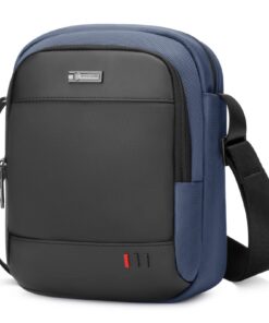 BAIGIO Sacs Bandoulière Bleu pour Homme - Pouch Cross Body Ideale pour Sport, Voyages et Travail - 24x20x9cm