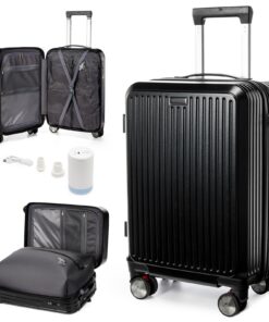 Sac à Dos Voyage Ryanair Easyjet Bagage Cabine with Pompe, Babine Sous Vide 40x20x25 pour Femme Homme avec Compartiment