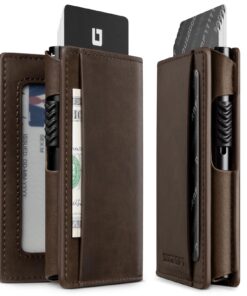 Porte-Carte Bancaire Automatique DUGRAFT, Cuir Rétro pour Homme, Petit et Minimaliste, Protection RFID, Idéal pour Café