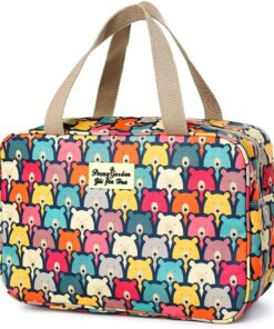 Trousse de toilette femme étanche portable Bel Ours, idéale pour voyage et pique-nique, grande capacité organizatrice d'