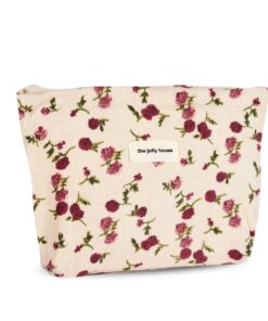 Fycyko Sac de Maquillage Voyage Imprimé Fleurs pour Femmes - Beige