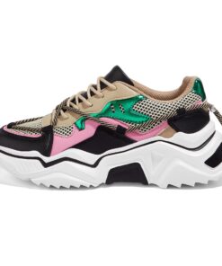 Baskets LUCKY STEP Femme Plateforme Chaussures Rétro Daily Usage Comfortable Multicolored Blocks
