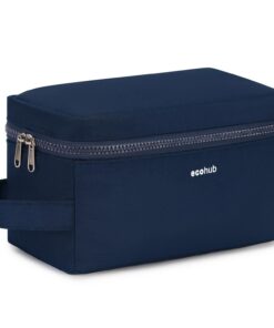 ECOHUB Trousse de Toilette Homme et Femme Bleu.Global Recycled Standard pour Rangement Cosmétiques et Voyage ECOHUB Trou