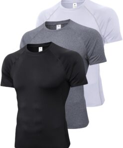 SPVISE T-shirt de compression à manches courtes pour homme - Haut de sport Cool Dry Athletic - Sous-vêtement pour le spo