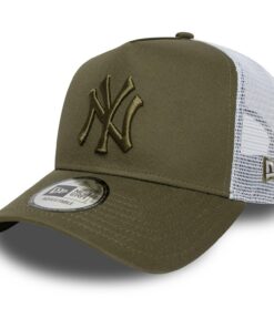 New Era A-Frame Trucker Cap New York Yankees Olive Homme baseball champignons