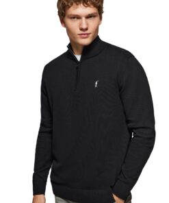 Polo Club Pull á Col Montant Homme Zippé 100% Coton - Pullover Zipper Homme Vente En Ligne