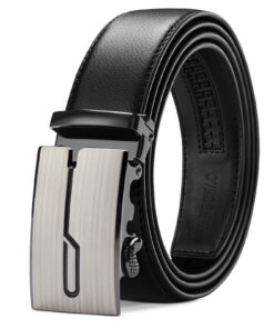 LAKIDAY Cuir de Veau Ceinture Homme Boucle Automatique pour Costume ou Jean Taille Réglable 35mm