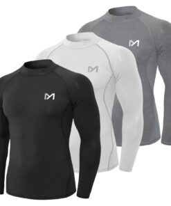 MEETYOO Tee Shirt Comprimée pour Homme - Manche Longue, Gilet de Base pour Course à Pied et Fitness - Vêtement de Muscul