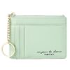 Lafefe Portefeuille Femme Vert Minimaliste avec Fermeture Éclair Contenant Jusqu'à 8 Cartes pour Femme